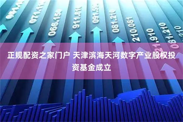 正规配资之家门户 天津滨海天河数字产业股权投资基金成立